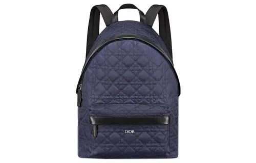 DIOR Canvas Technical Fabric Large Capacity Backpack Men's Marine Blue