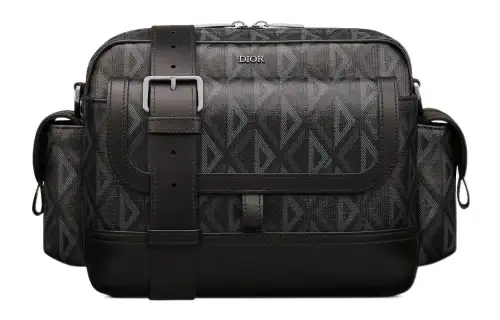 DIOR CD Diamond Canvas With Smooth Calfskin Messenger Bag, Messenger Bag, Handbag, Shoulder Bag, Crossbody Bag Men's