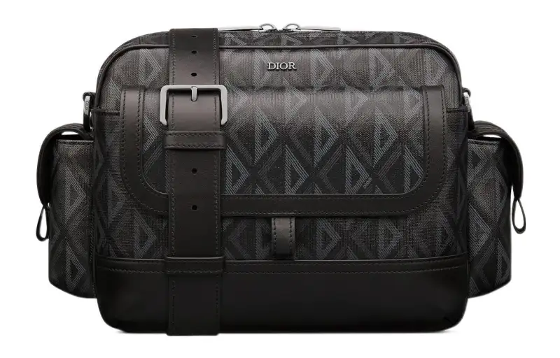 DIOR CD Diamond Canvas With Smooth Calfskin Messenger Bag, Messenger Bag, Handbag, Shoulder Bag, Crossbody Bag Men's