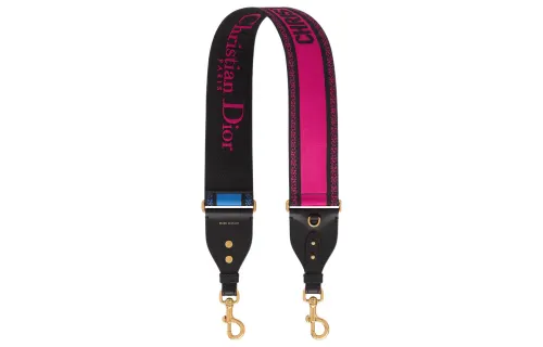 DIOR Cow Leather Bag Straps Unisex Pink Blue