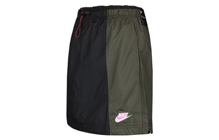 Женская юбка Nike Sportswear Woven Skirt (черно-желтая) — фото 3