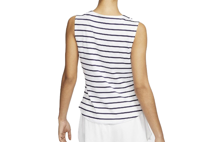 Nike Tennis Tops Women’s White Blue Crew Neck Moderate
