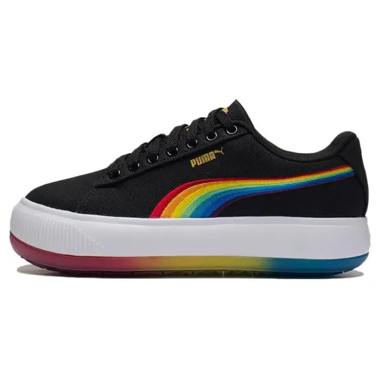 PUMA Suede Skateboarding Shoes Women's Low-top Black