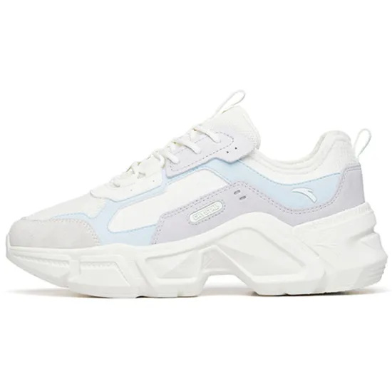 ANTA Life Collection Casual Shoes Women's Low-Top Ivory White/Light Sky Blue/Misty Purple