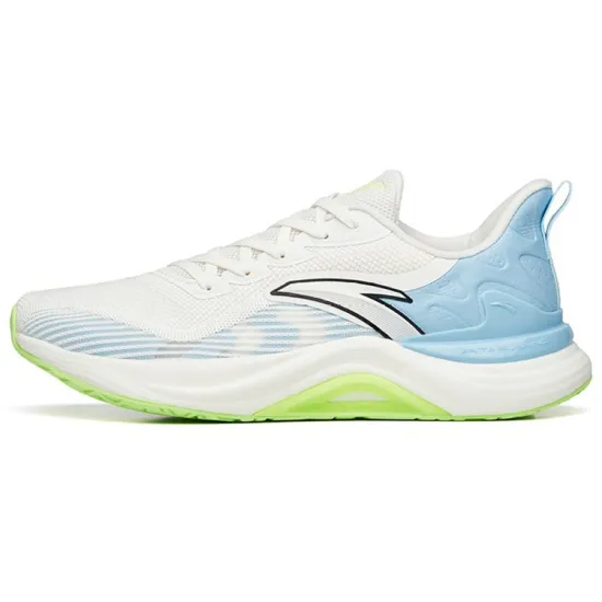 ANTA 2.5 Running Shoes Men Low-Top Ivory White/Waterfall Blue