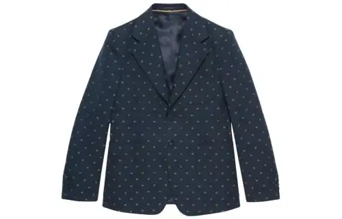 【Previous Season】embroidered-logo single-breasted blazer