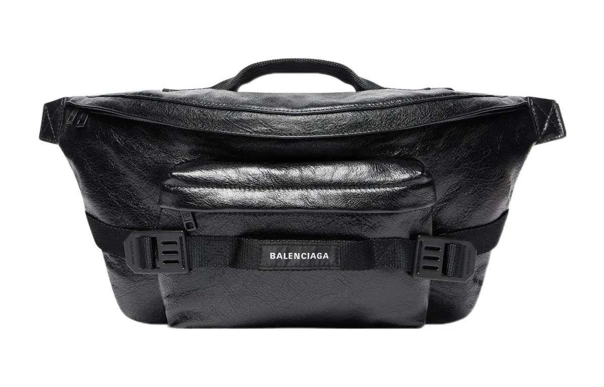 Balenciaga Army Sheepskin Fanny Pack Large Men's Black