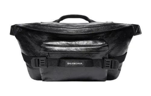 Balenciaga Army Sheepskin Fanny Pack Large Men's Black