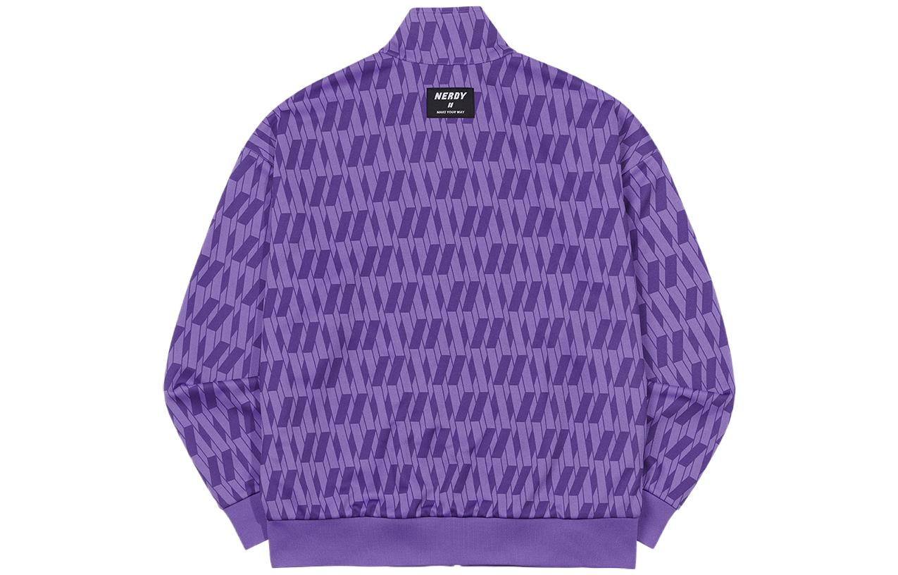 Nerdy Casual Sportswear Unisex Purple Stand Collar Moderate