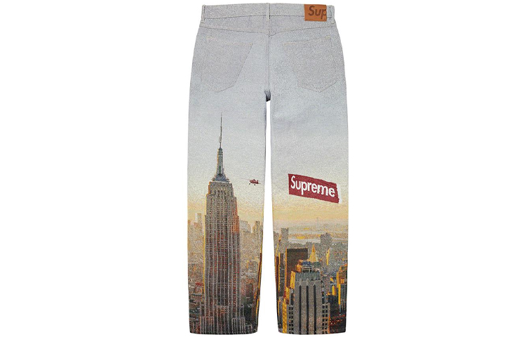 Мужские джинсы Supreme Aerial Tapestry Jean (голубые) — фото 2