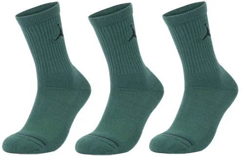 Jordan Everyday Max Crew basketball casual sports breathable sports mid-calf socks for men and women, 3 pairs, gray green