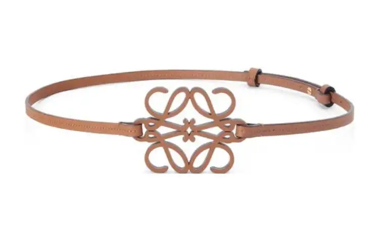 LOEWE Anagram Leather Belts Women's Brown