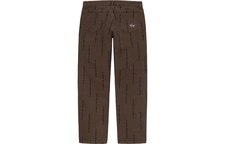 Штаны Supreme FW20 Week 15 Logo Stripe Jacquard Regular Jean (синий) — фото 6