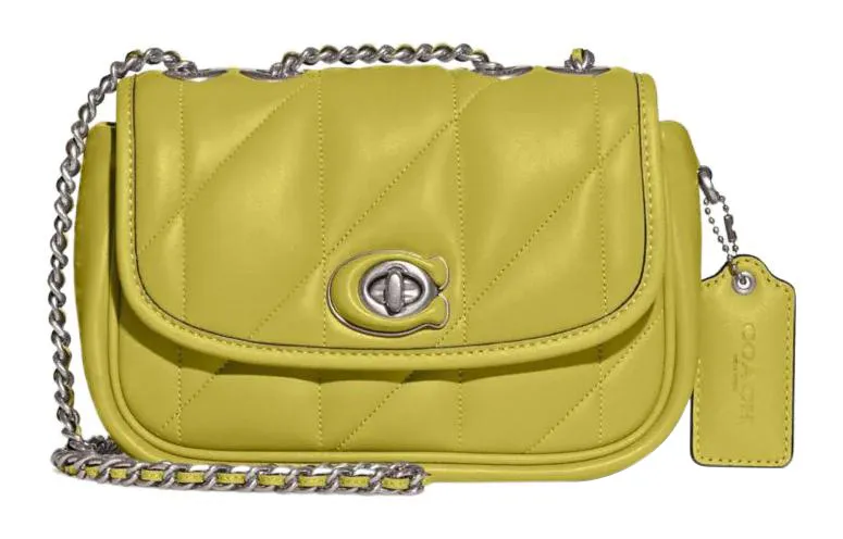 COACH Pillow Soft Leather Crossbody Bag, Shoulder Bag Medium Women's Green