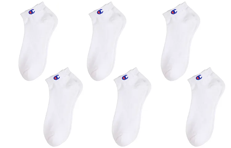 Champion Ankle Socks Japan Version Unisex 6 Pack White
