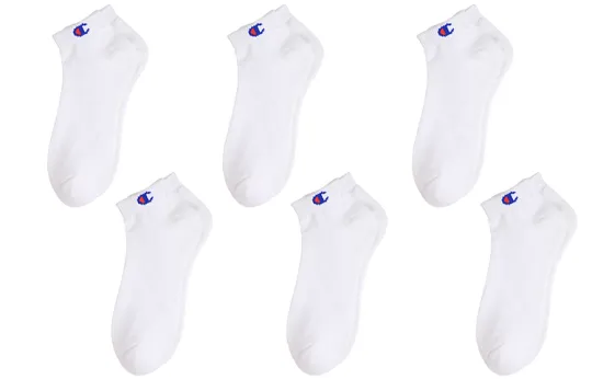 Champion Ankle Socks Japan Version Unisex 6 Pack White