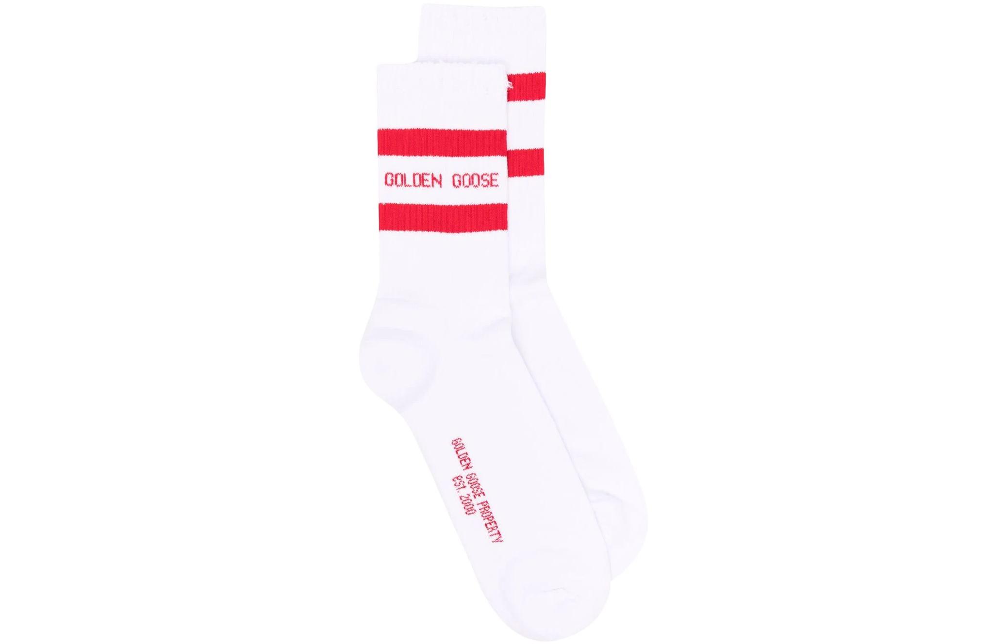 Golden Goose Deluxe Brand Logo Intarsia Striped Socks