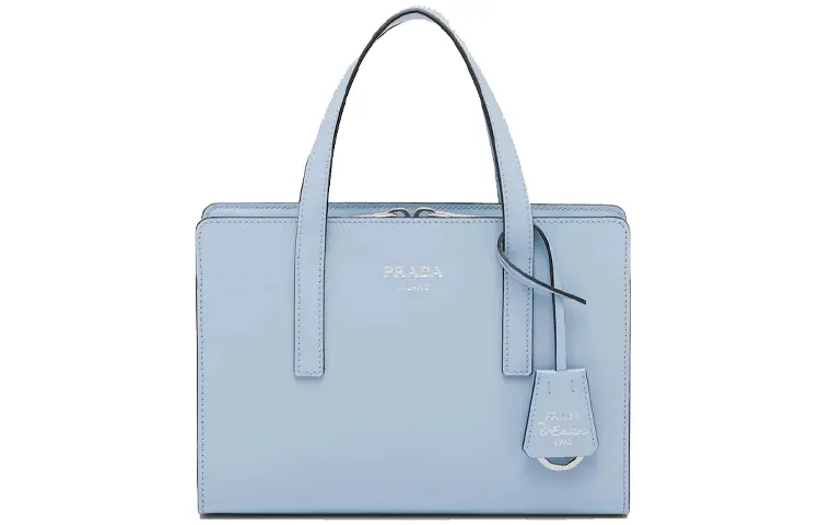 PRADA Re Edition Leather Shoulder Bag, Crossbody Bag, Handbag Mini Women's Sky Blue