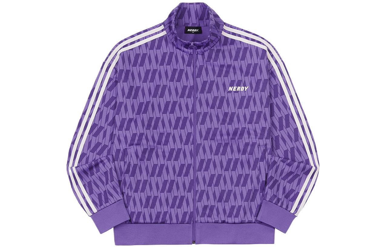 Nerdy Casual Sportswear Unisex Purple Stand Collar Moderate