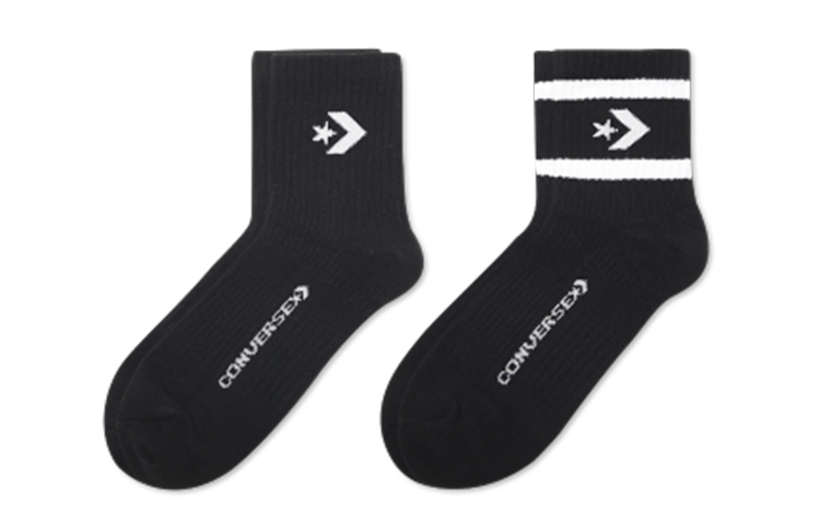 Converse 2PP STAR Crew Socks Unisex 2 Pack Ink Black