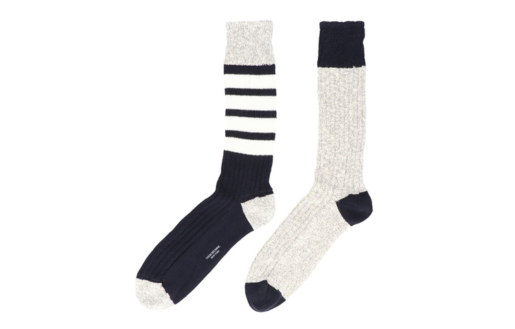 THOM BROWNE· Crew Socks Men’s 1 Pack Blue Gray