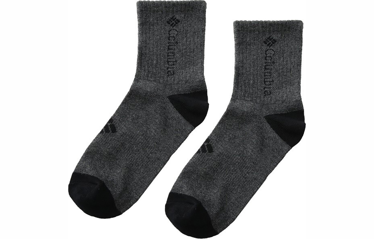 Columbia Casual Outdoor Crew Socks Unisex Black/Gray
