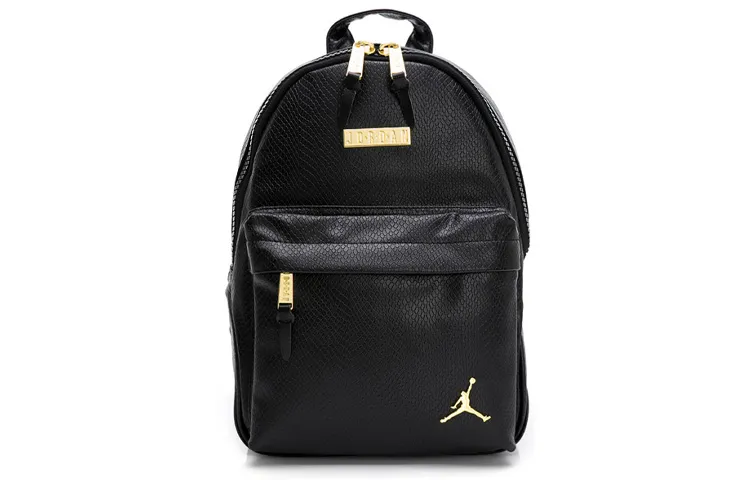 Jordan Leather Backpack Unisex Black/Gold