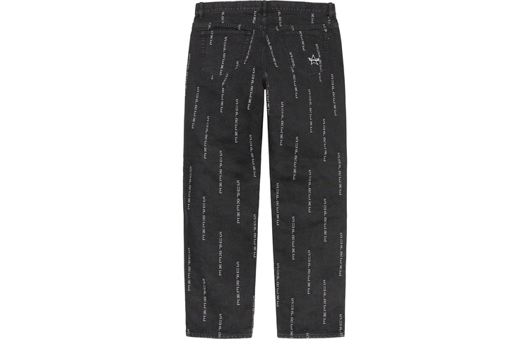 Штаны Supreme FW20 Week 15 Logo Stripe Jacquard Regular Jean (синий) — фото 2