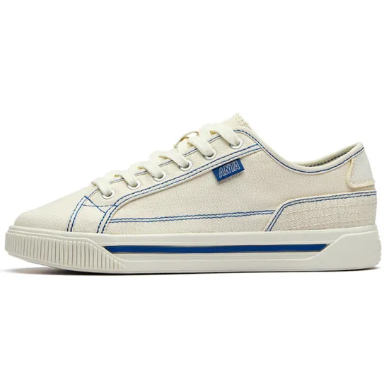 ANTA Life Collection Skateboard Shoes Women's Low-Top Mud Sand Gray/Mountain Blue