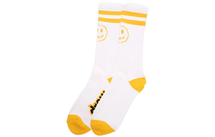 Drew House logo 2 pack mascot stripe socksblack/white   2