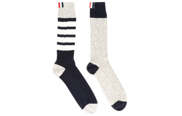 THOM BROWNE· Crew Socks Men’s 1 Pack Blue Gray