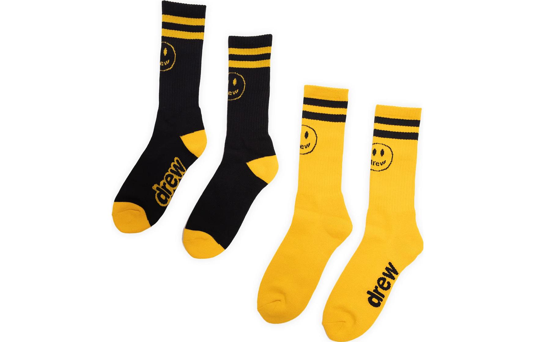 Drew House  pack mascot strip socks black/golden yellow   2