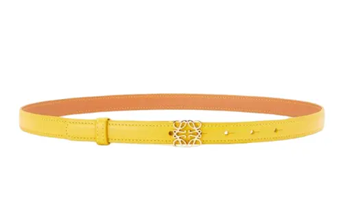 LOEWE Anagram Leather Belts Women's Yellow