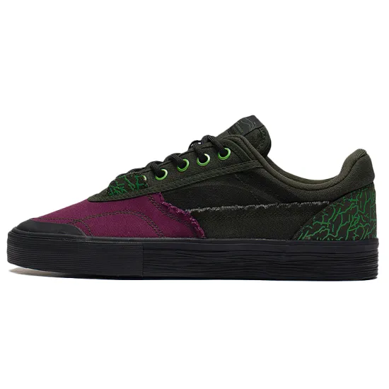 Marvel X LINING 50/50 Skateboard Shoes Men Low-Top Pine Scent Green/Deep Grape Purple/Pine Green