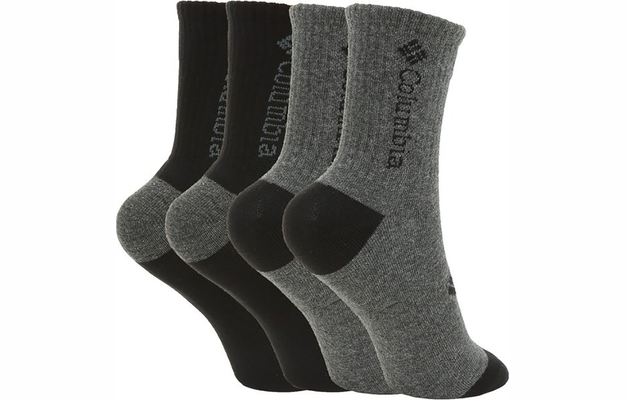 Columbia Casual Outdoor Crew Socks Unisex Black/Gray