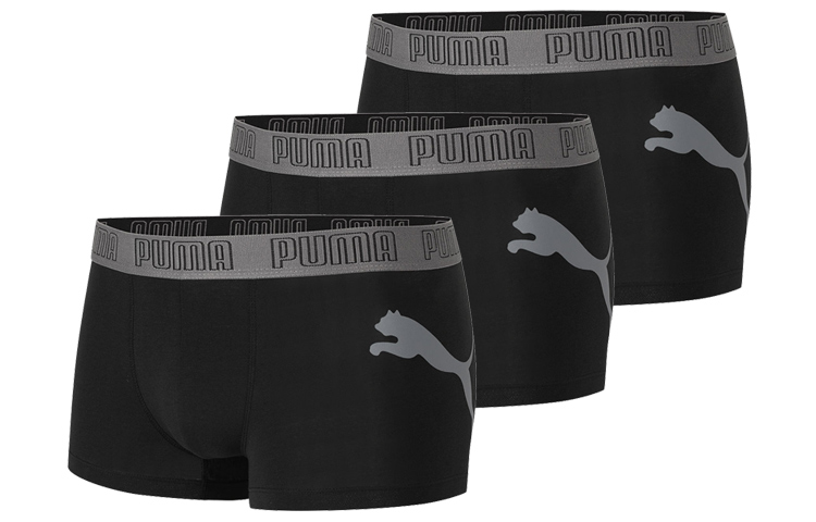 Мужские трусы-боксеры PUMA Logo 3-Pack (черные)