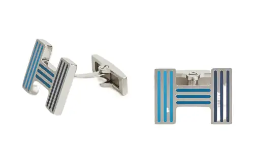 HERMES Quizz Rainbow Cufflinks Men's Blue