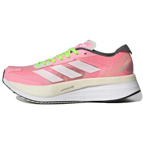Adidas Adizero Boston 11 Running Shoes Women's Low-top Soft Pink