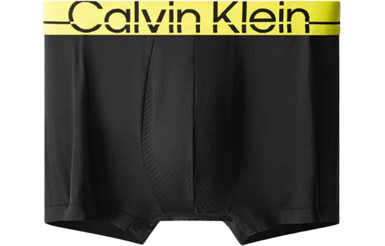CALVIN KLEIN Boxer Briefs Men's Black With Yellow Edge