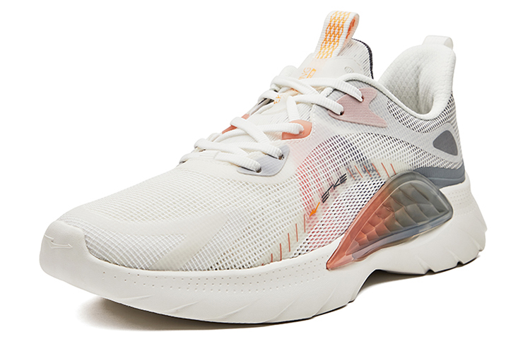 Erke Silk Road · Spinning Breathable Low top Running Shoes Men’s White Orange