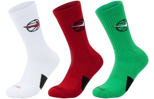 Nike SS22 Everyday Crew basketball logo sports quick-drying mid-calf socks, couple style, 3 pairs, white, red and green