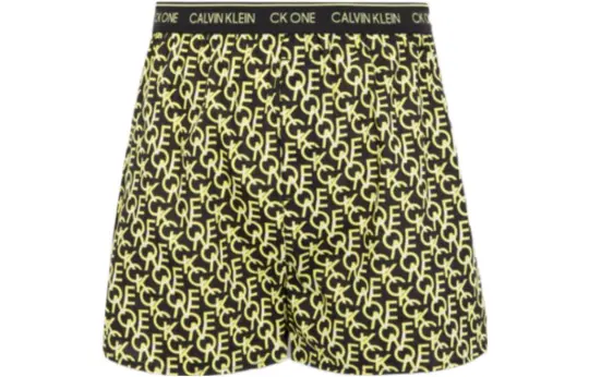 CALVIN KLEIN Boxer Briefs Men's 1 Pack Black With Yellow