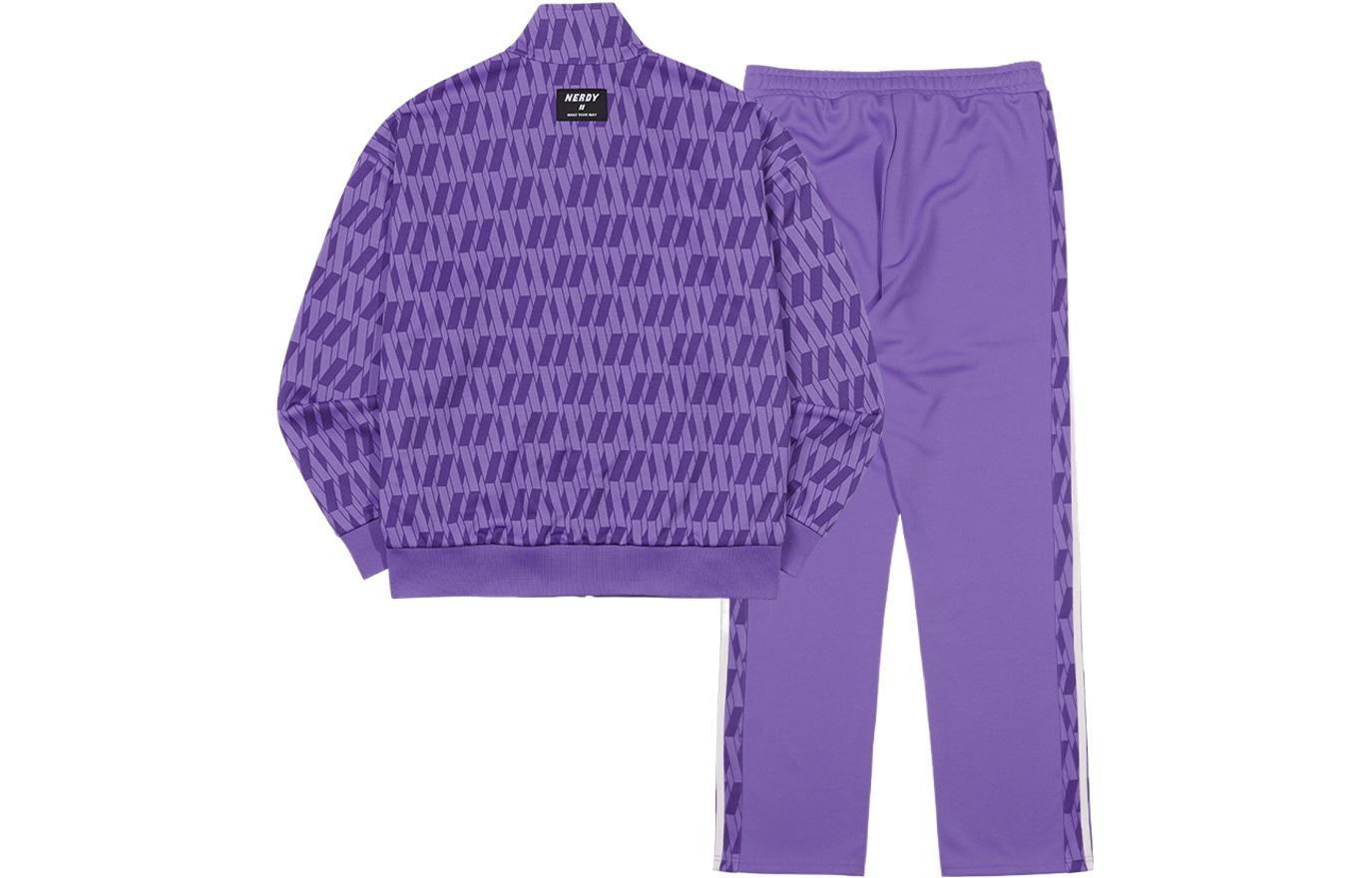 Nerdy Casual Sportswear Unisex Purple Stand Collar Moderate