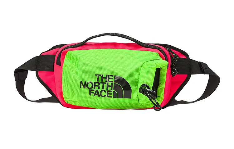 THE NORTH FACE 3L Fanny Pack Outdoor Bag Durable Fabric Red & Green Unisex
