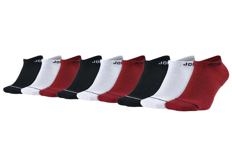 Jordan Everyday Ma Ankle Socks Unisex Black White Red Couple's