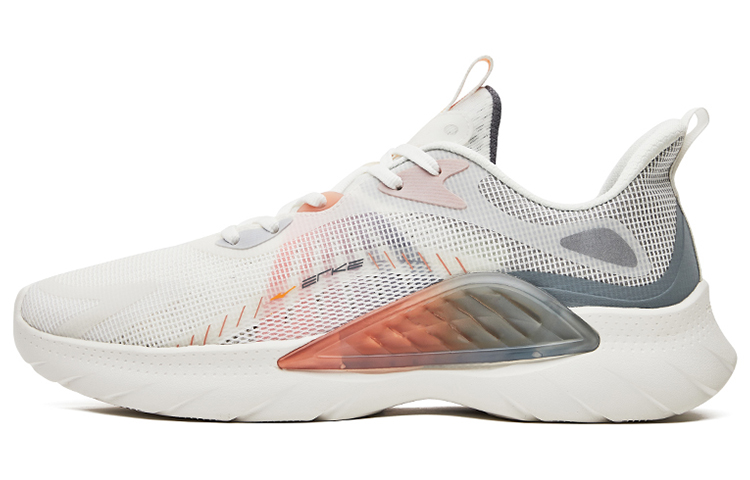 Erke Silk Road · Spinning Breathable Low top Running Shoes Men’s White Orange
