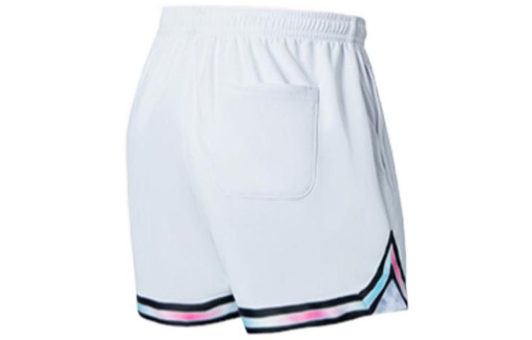 Li Ning Sports Basketball Collection Basketball Shorts Men’s White Moderate Straight Fit Pants