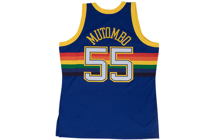 Mitchell & Ness Denver Nuggets Road 1991 92 Dikembe Mutombo Swingman Jersey