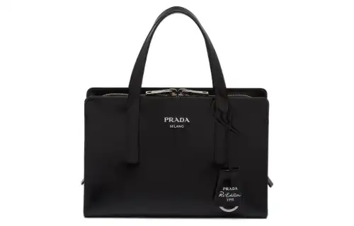 PRADA Re Edition 1995 Brushed Leather Mini Handbag Black