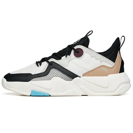 ANTA Casual Shoes Men Low-Top Ivory White Black/Dusty Grey